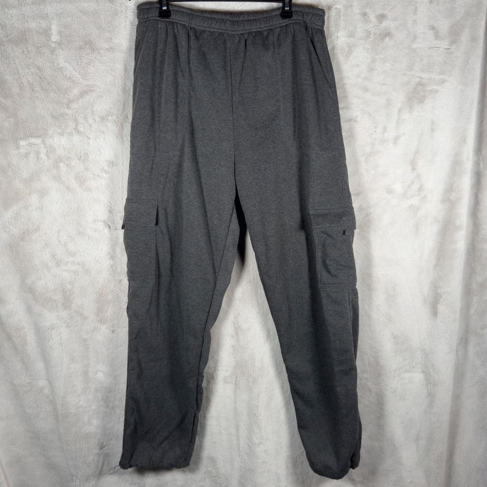 Climate Concepts Men's Gray Cargo Jogger‎ Fleece Sweatpants Size 2XL